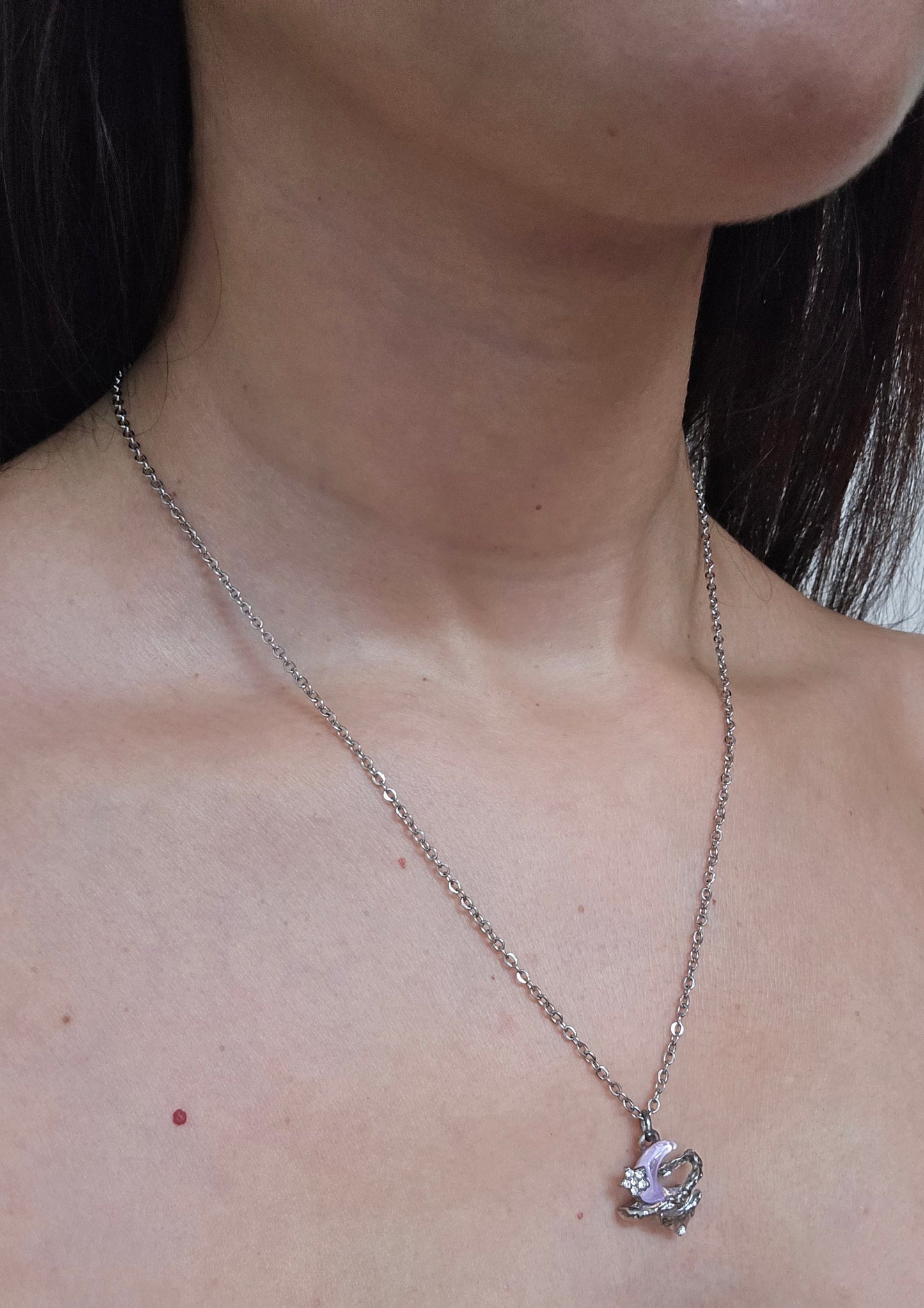 Colar prateado ( pingente à escolha)