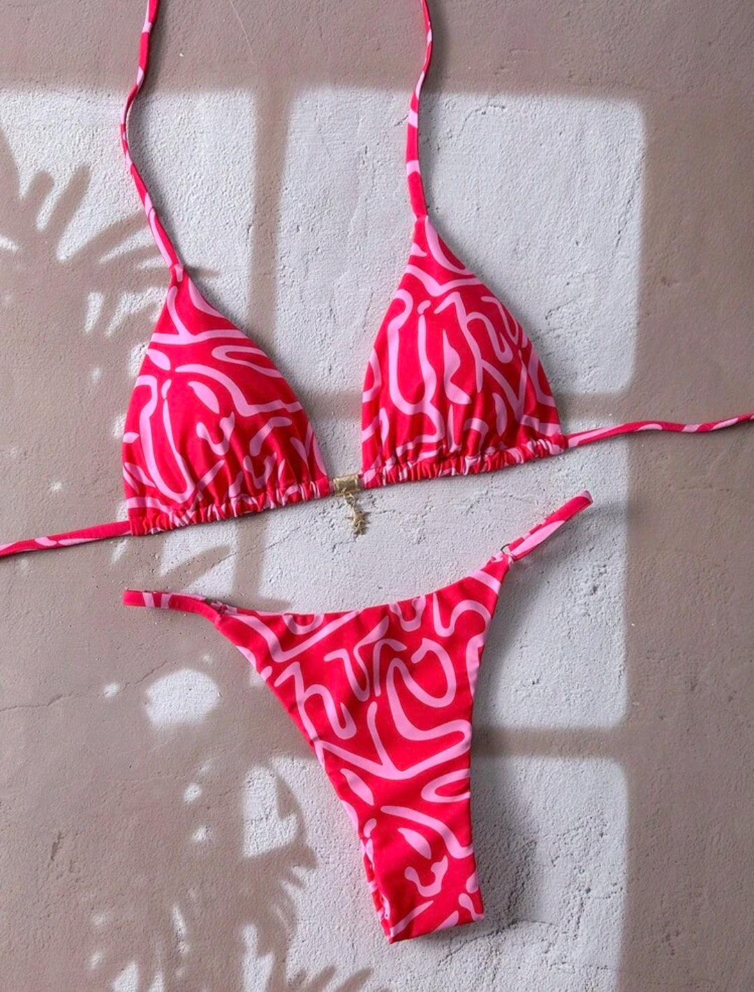 Bikini ajustável estampa rosa