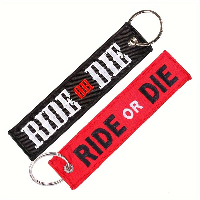 Porta-Chave Ride or Die (Preto e Vermelho)