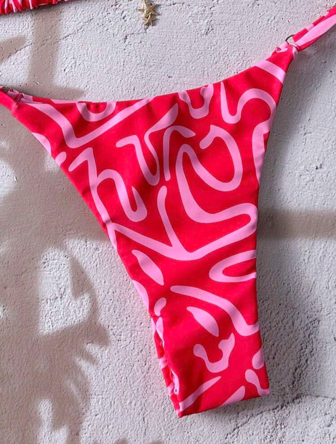 Bikini ajustável estampa rosa