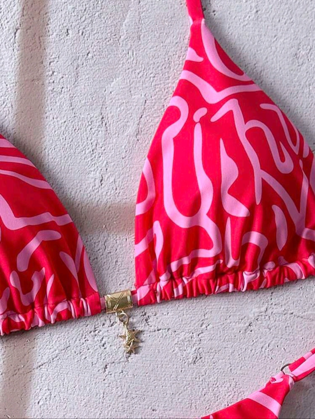 Bikini ajustável estampa rosa