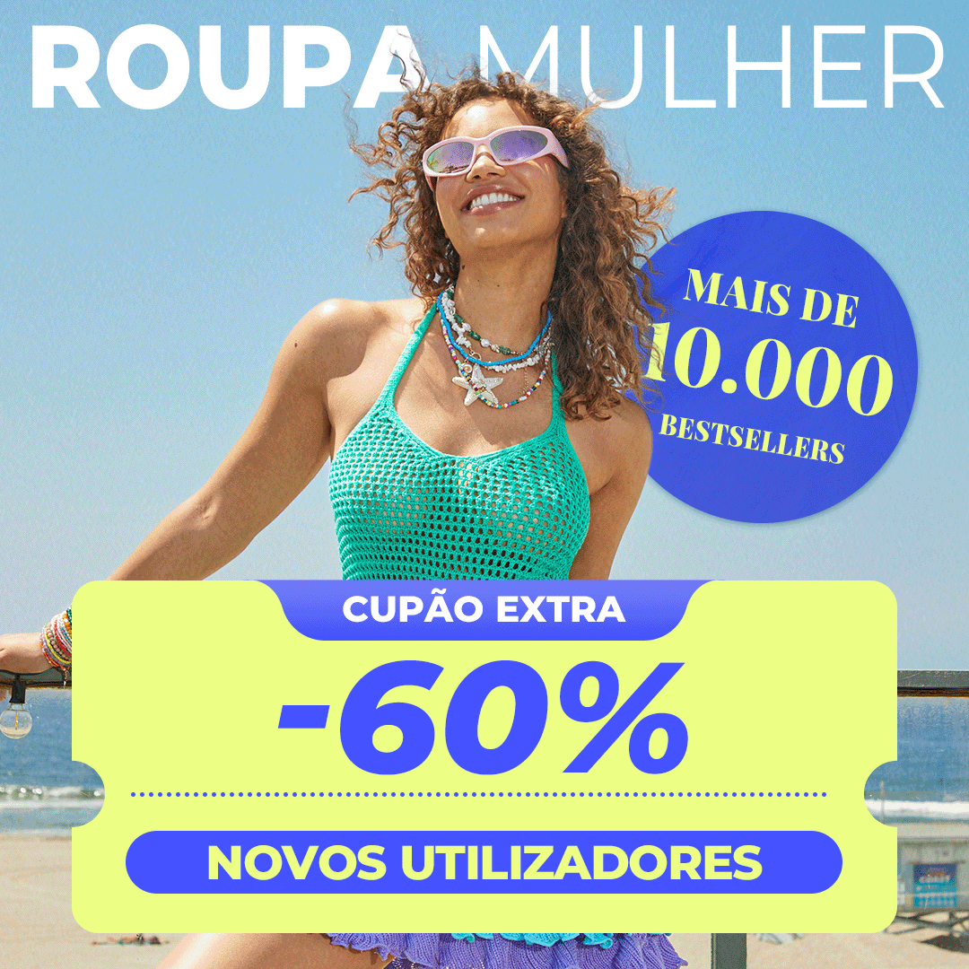 👗 Moda: bestseller + cupom 60%!