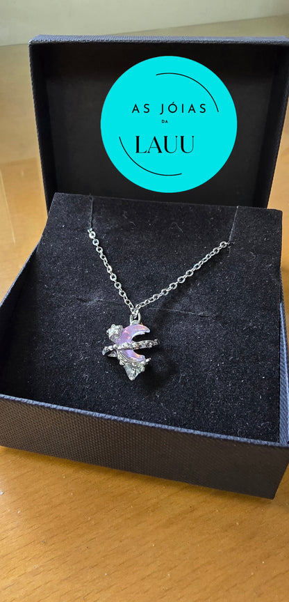 Colar prateado ( pingente à escolha)