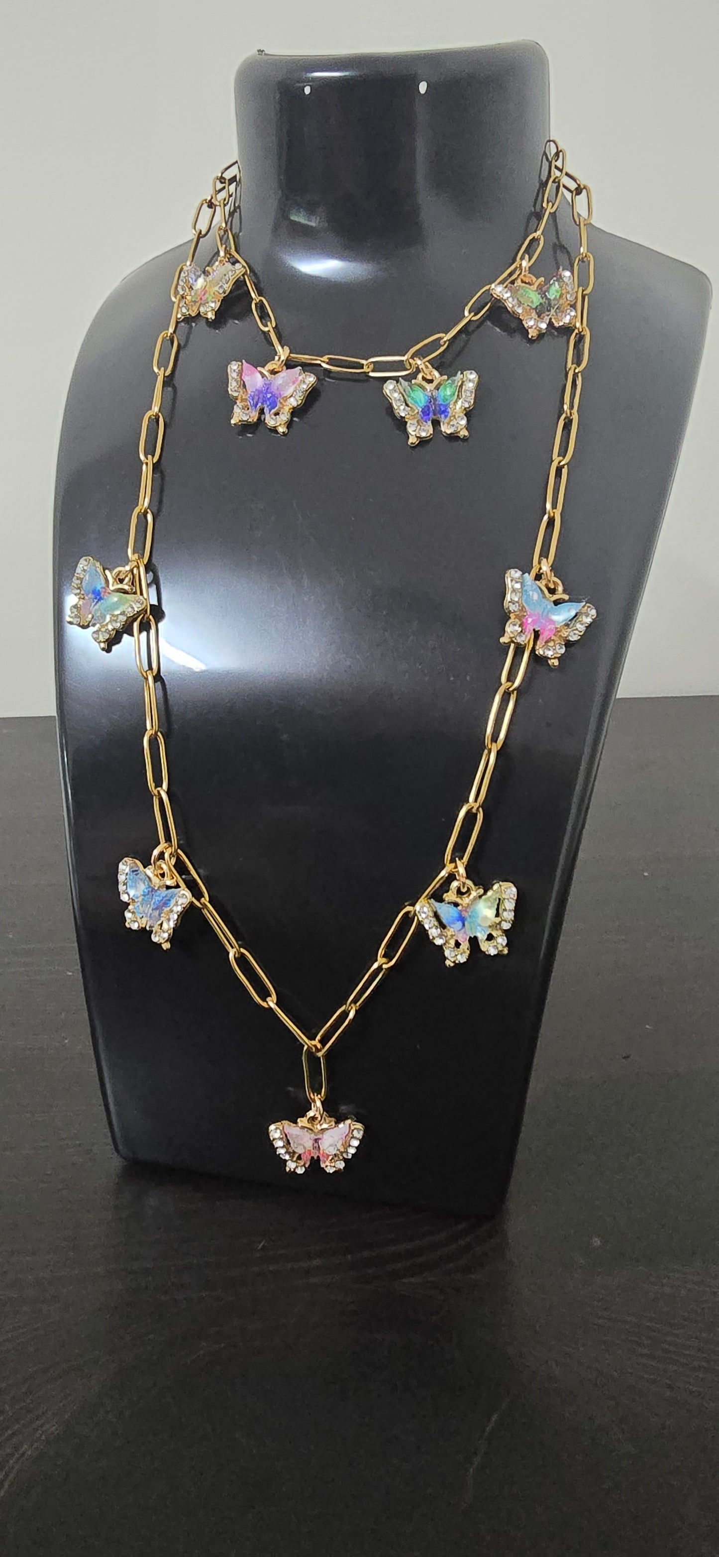 Conjunto borboletas ( colar e pulseira)