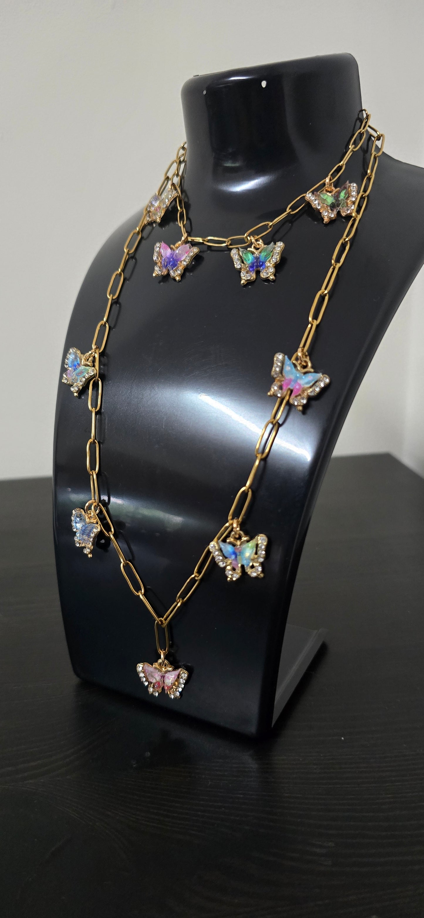 Conjunto borboletas ( colar e pulseira)