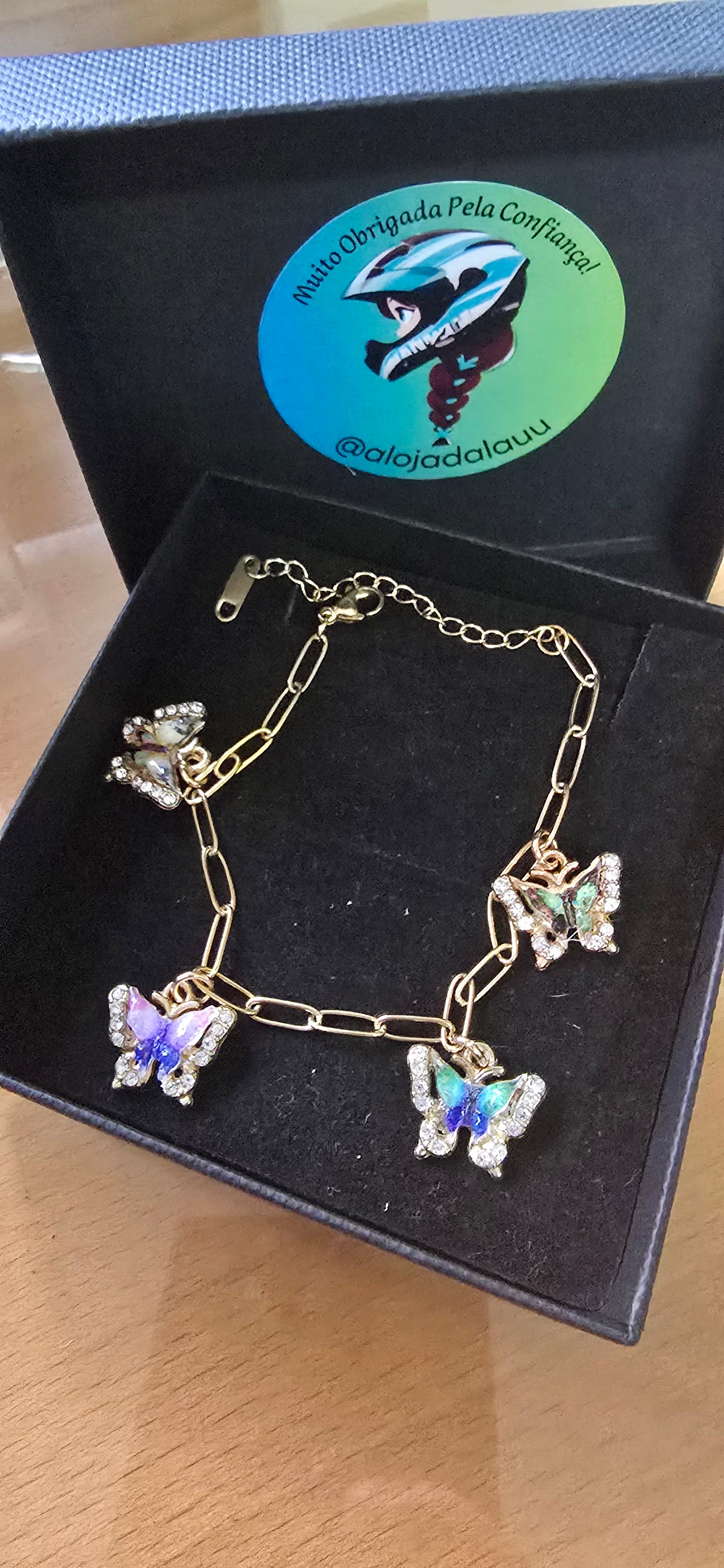 Conjunto borboletas ( colar e pulseira)