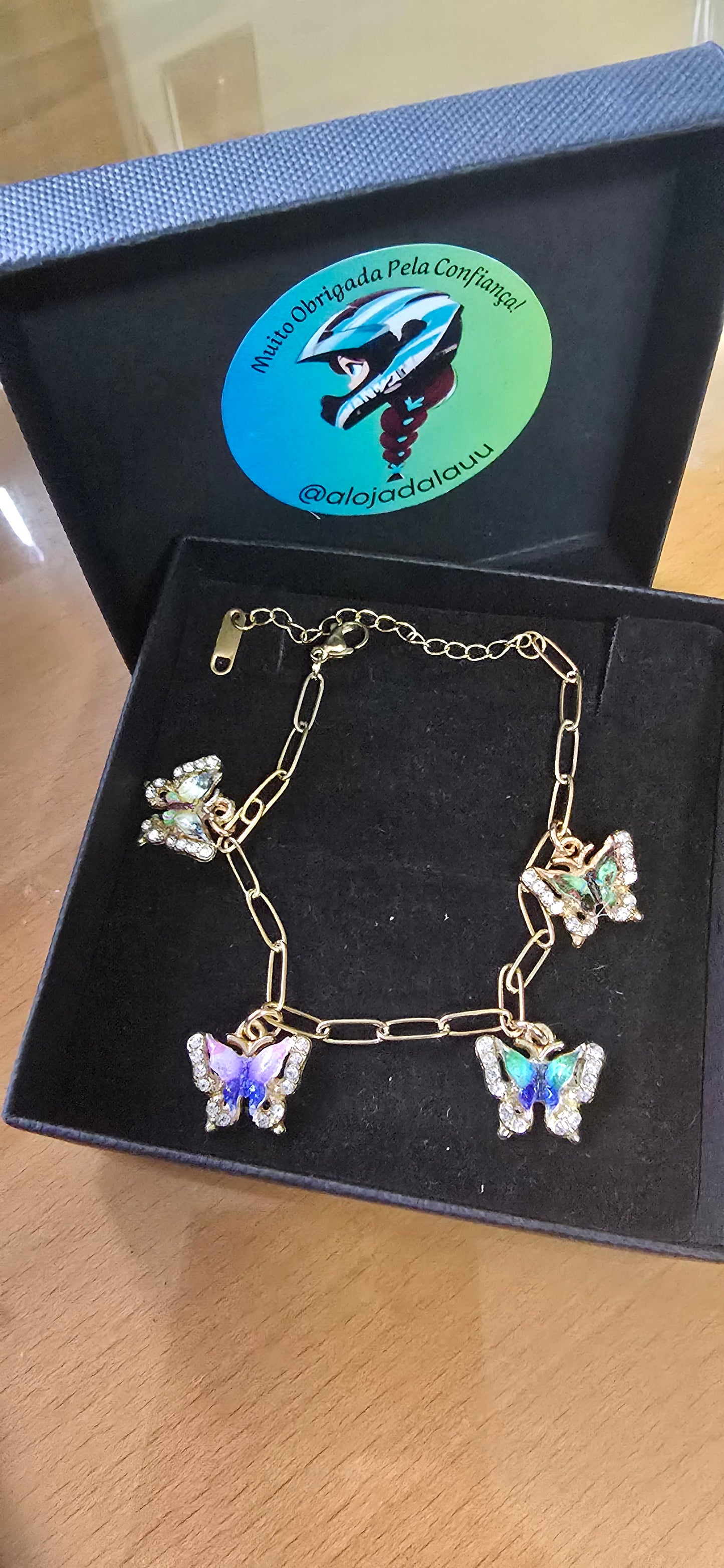 Conjunto borboletas ( colar e pulseira)