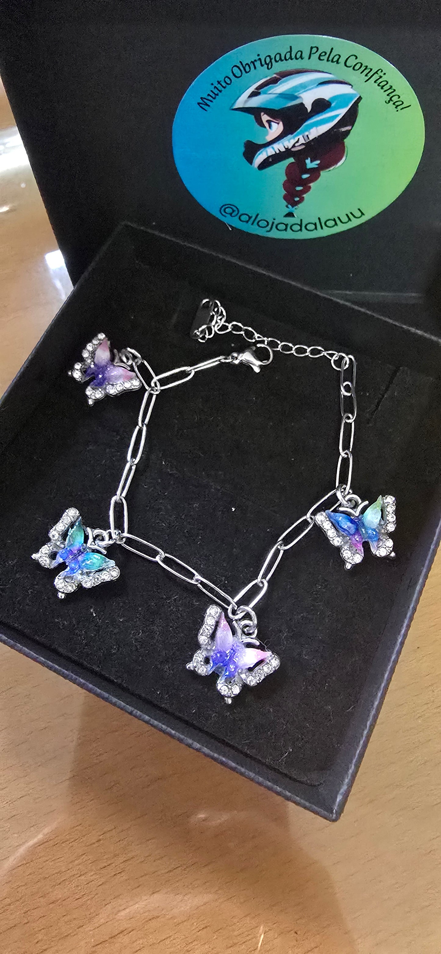 Conjunto borboletas ( colar e pulseira)