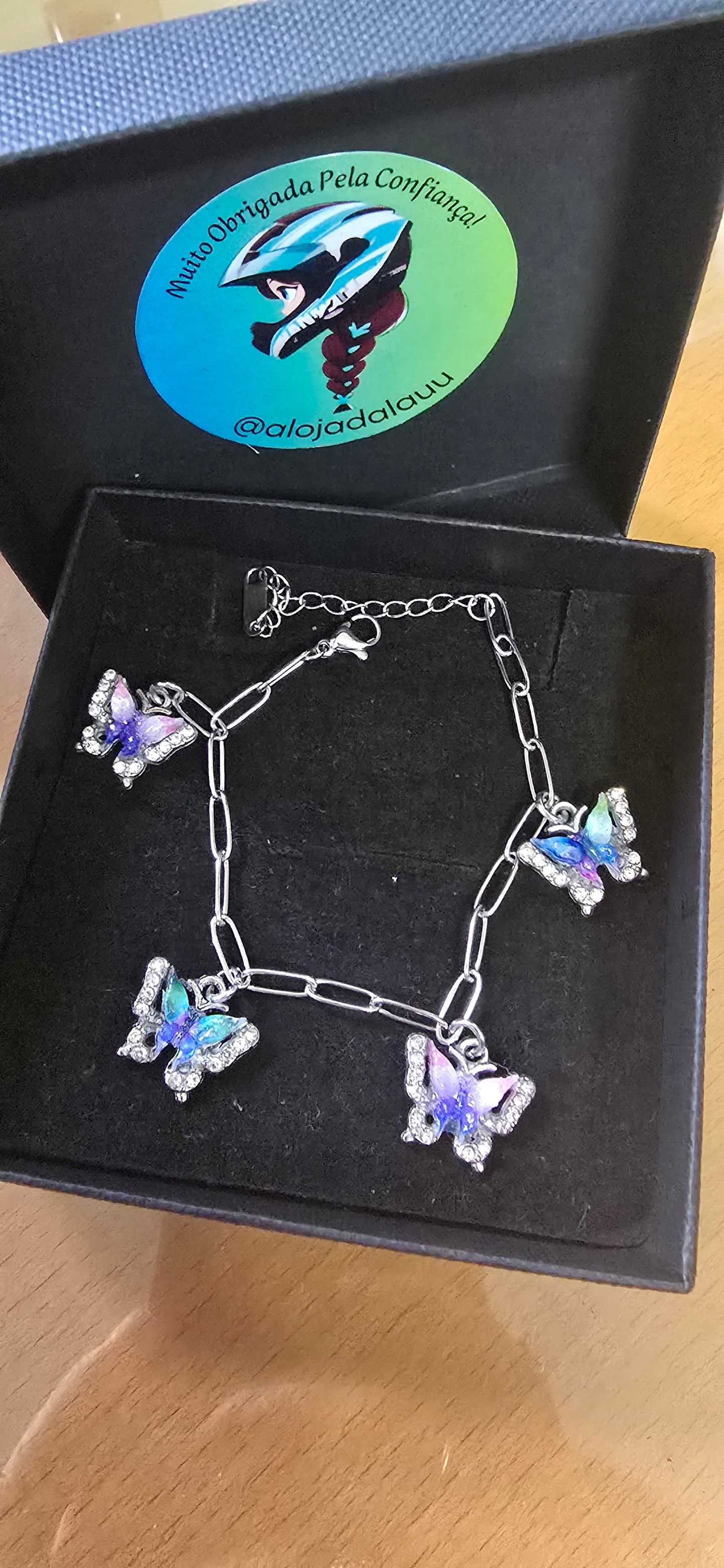 Conjunto borboletas ( colar e pulseira)