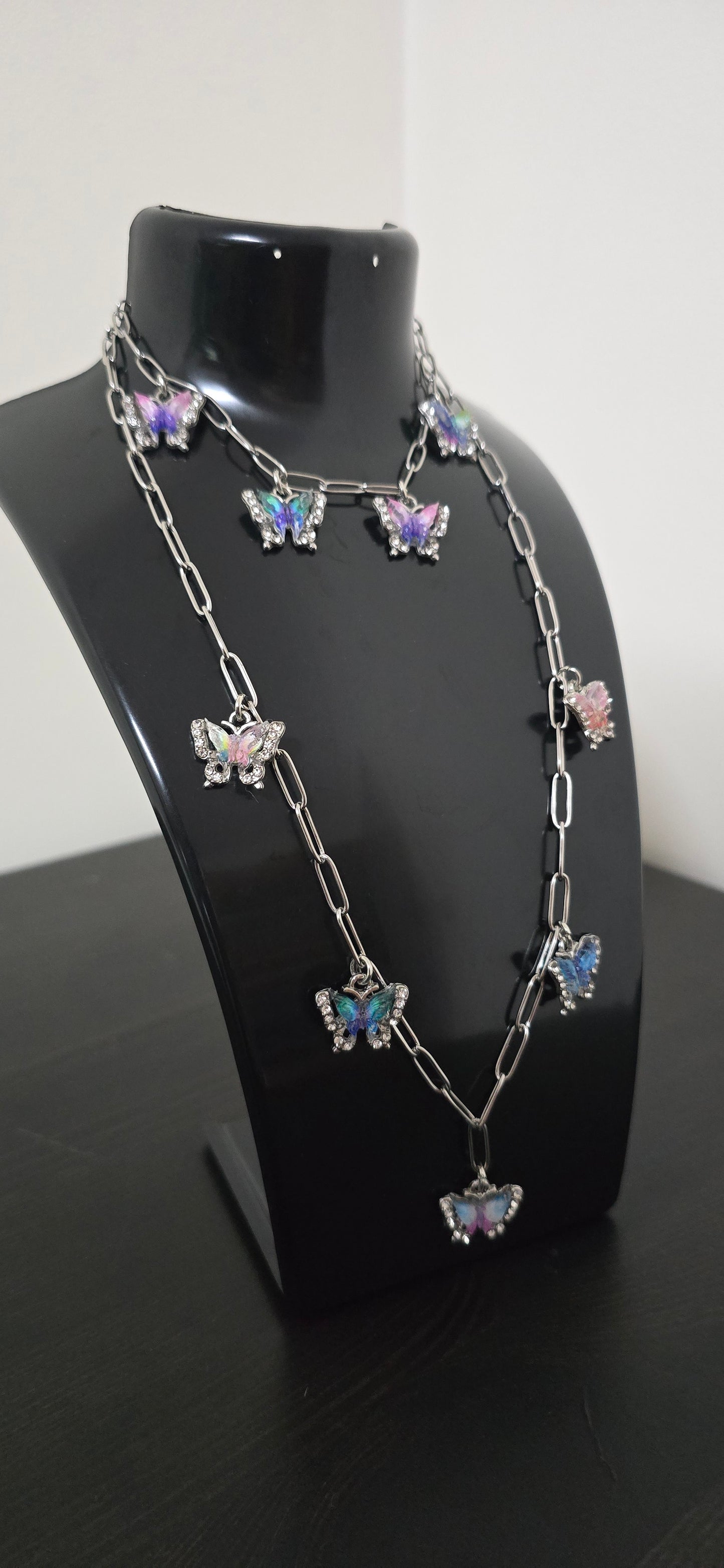 Conjunto borboletas ( colar e pulseira)