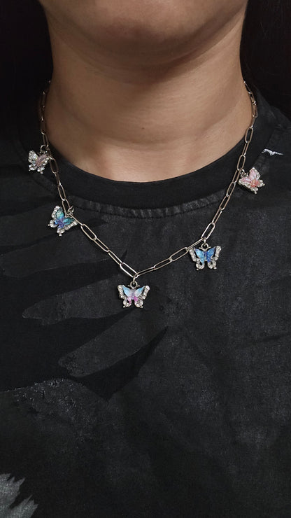 Conjunto borboletas ( colar e pulseira)