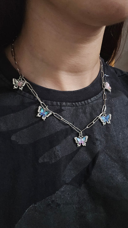 Conjunto borboletas ( colar e pulseira)