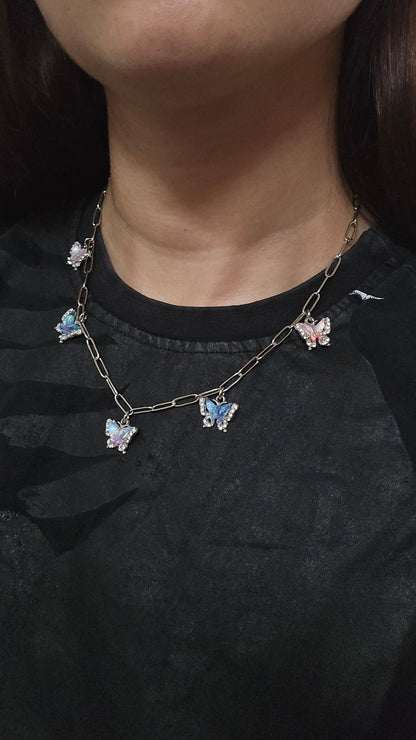 Conjunto borboletas ( colar e pulseira)