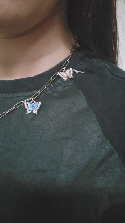 Conjunto borboletas ( colar e pulseira)